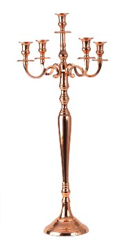 5-armed candleholder rose gold h=80cm