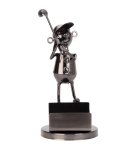 Metal figure "Golfer" with visiting card