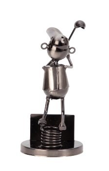 Metal figure "Golfer" with visiting card
