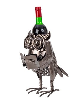 wine bottle holder "owl" h=30cm