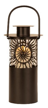 Metal lantern black with glass for