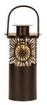 Metal lantern black with glass for