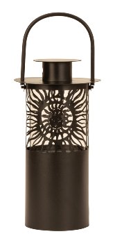 Metal lantern black with glass for