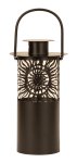 Metal lantern black with glass for