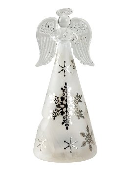 Glass angel with crystal skirt h=16cm