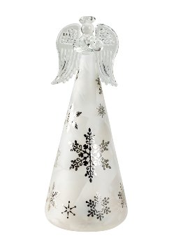 Glass angel with crystal skirt h=20cm