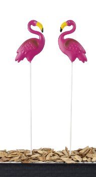Metall Flamingos 3D auf Stab h=50cm