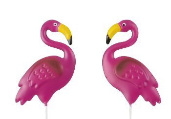 Metall Flamingos 3D auf Stab h=50cm