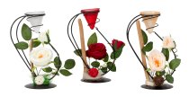 Metal decoration with rose and