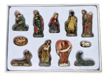 Nativity figures, set price for 11pcs in