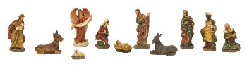 Nativity figures, set price for 11pcs in