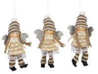 Wooden angel brown/white with shekel