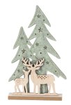 Felt xmas tree with wooden reindeers &