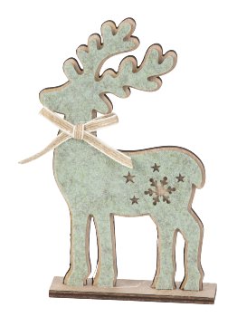 Wooden reindeer with green felt cover