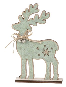 Wooden reindeer with green felt cover