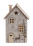 Wooden house with cream felt cover