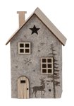 Wooden house with cream felt cover