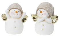 Schneemann mit brauner Mütze & goldenen