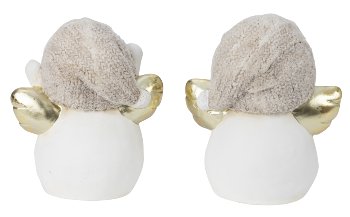 Snowman with brown hat & golden angel