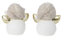 Snowman with brown hat & golden angel