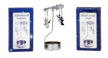 Rotary metal tealight holder angel