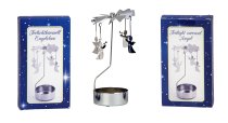 Rotary metal tealight holder angel