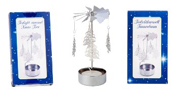 Rotary metal tealight holder Xmas tree
