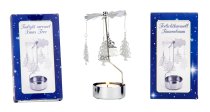 Rotary metal tealight holder Xmas tree