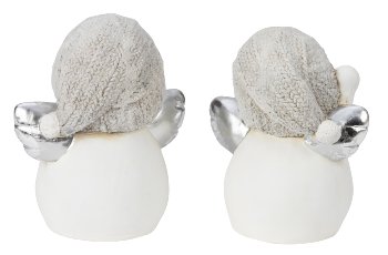 Snowman with grey hat & silver angel