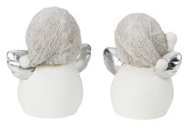 Snowman with grey hat & silver angel
