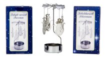 Rotary metal tealight holder snowman