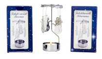 Rotary metal tealight holder snowman