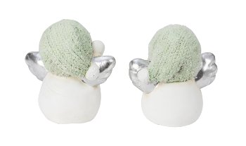 Schneemann mit grüner Mütze & silbernen