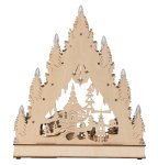 Winter-Holzdeko mit Baum h=34,5cm b=30cm
