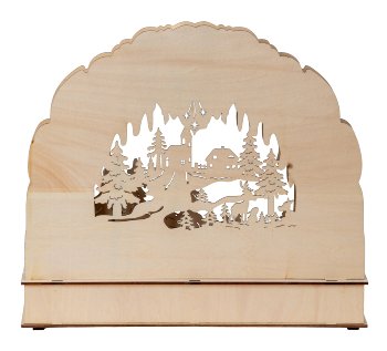 Winter-Holzdeko h=26,5cm b=31cm mit LED