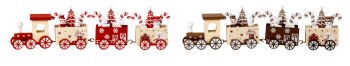 Wooden Xmas train h=5,5cm l=15cm in box