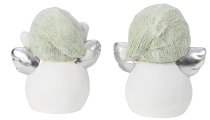 Snowman with green hat & silver angel