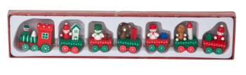 Wooden Xmas train h=4,5cm l=33cm in box