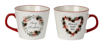 Tasse mit weihnachtlichem Spruch h=9,3cm