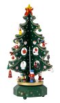 X-mas Tree wooden music box green