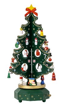 Weihnachtsbaum Spieluhr grün  h=32cm