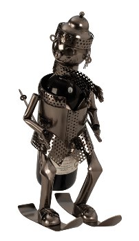 Metal Wine-bottle holder "skier"