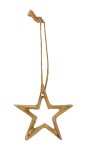 Metal stars 6,5x6,5cm gold with string