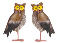 Metal owl brown for standing h=28cm