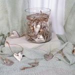 Metal hearts 3,5x3cm silver with string