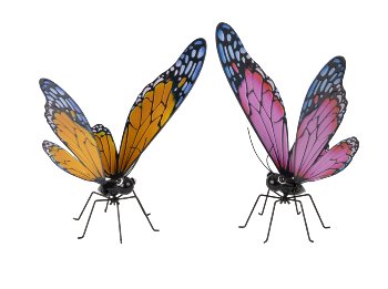 Metall-Schmetterling stehend mit