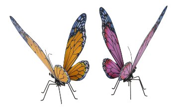 Metall-Schmetterling stehend mit