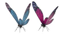 Metall-Schmetterling stehend mit