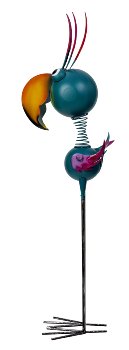 Metal bird XL purple/turquoise h=129cm