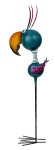 Metal bird XL purple/turquoise h=129cm